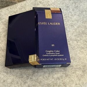 New never used. Estee Lauder Graphic Color Eyeshadow Quad in Deep Blue and Gold